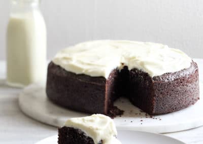 BROOKLYN, NEW YORK - September 21, 2015: Chocolate Guiness Cake, prepared in Chris Barsch's kitchen in Brooklyn, New York on Monday, September 21, 2015. (Suzy Allman for The New York Times)